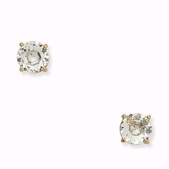 NEW Kate Spade Gumdrop Stud Earrings in Clear/Gold - Picture 2 of 8
